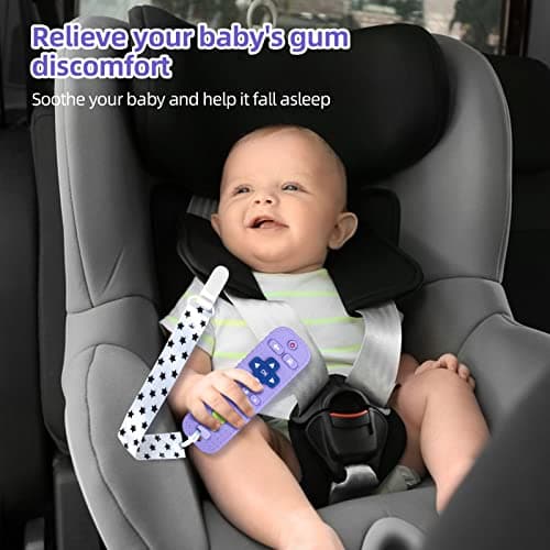 Chuya Silicone Baby Teether Chew Toy for Babies 3-24 Months, Teething Relief Baby Toys for Infants Remote Control Shape (3 Pack) - Thumbnail 5