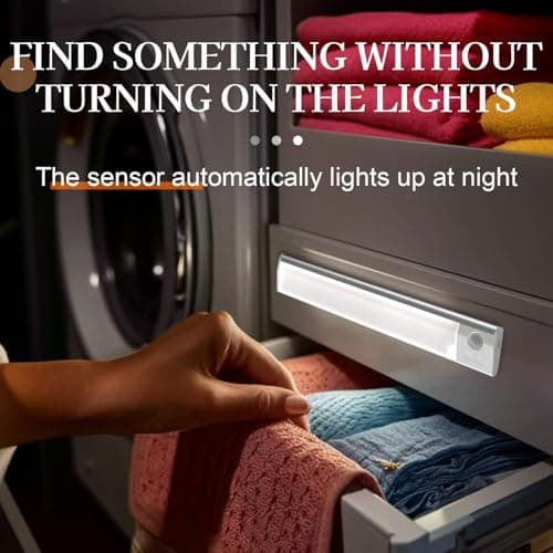 ZSYZDL Rechargeable LED Night Light (1-Pack), 11.8" Motion Sensor Under Cabinet Light with 7-Color Ambient & Cool White, Magnetic Auto On/Off Wireless Wall Sconce for Closet, Staircase, Kitchen - Thumbnail 3