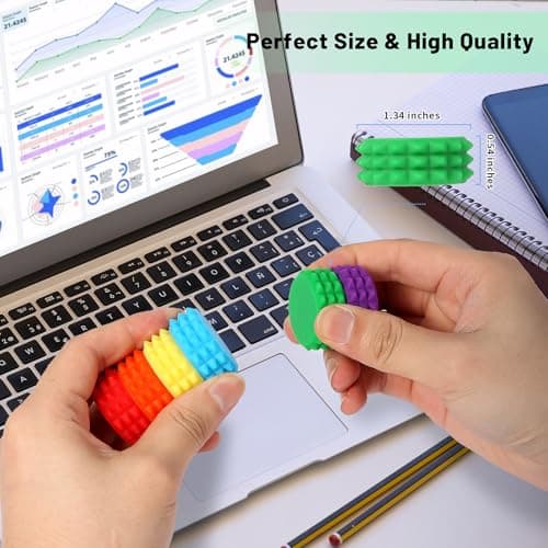 Silicone Magnetic Stress Balls, 6 Pack Pain Stim Fidget Toys Adults & Teens, Sensory Toys for Kids with Autism ADHD with Storage Box, Stress Relief & Focus Handheld Roller for Office Travel Classroom - Thumbnail 3