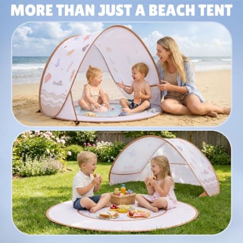 Baby Beach Tent with Pool – Dreamon Pop Up Shelter UV Protection for Infant, Foldable Kids Play Tent with Beach Toys Set and Carry Bag, Summer Outdoor Use Portable Baby Beach Essentials - Thumbnail 6