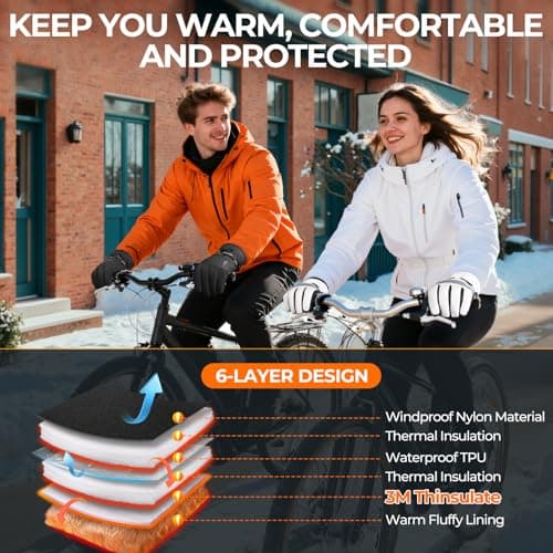 rivmount 3M Warm Winter Gloves, Cold Weather for Men Women, Thermal Touchscreen Anti-Slip Windproof, for Cycling Running Working Hiking Skiing Daily Life Outdoor Activities - Thumbnail 2