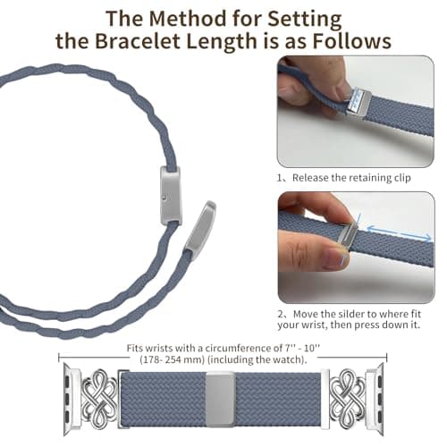 Chinber Braided Band Compatible with Apple Watch Bands 40mm 38mm 41mm 42mm 44mm 45mm 46mm 49mm, Magnetic Clasp Fabric Nylon Interlock Buckle Straps for iWatch Ultra Series 10/9/8/7/6/5/4/3/2/1/SE - Thumbnail 5