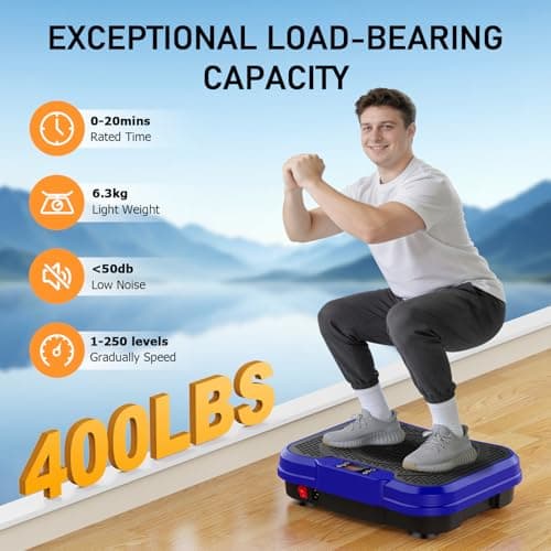 Trekora Vibration Plate Exercise Machine, Vibrating Fitness Platform for Lymphatic Drainage, Full Body Shaker Workout Equipment, Vibrate Fitness Platform for Home Women Men Exercise Gym (Blue) - Thumbnail 5