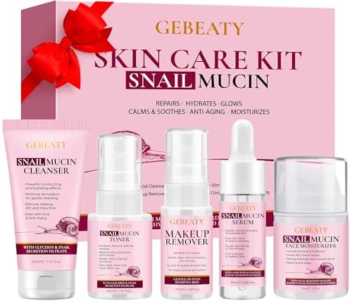 Skin Care Set for Women Teens W/Korean Snail Mucin Extract,5 Pcs Anti Aging Skincare Set, Moisturize, Repair, Soothe, Hydrate, Glass Skincare Kit,Self Care Gifts for Women Mother Mom Wife Teenage Girl - Image 1