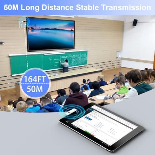 2 in 1 Wireless HDMI Transmitter and Receiver, 165FT/50M 4K Decode1080P@60Hz Output, Plug & Play Dual Band 5G/2.4G, Type-C Audio Video Streaming for Phone, Tablet, Laptop, PC to TV, Monitor, Projector - Thumbnail 6