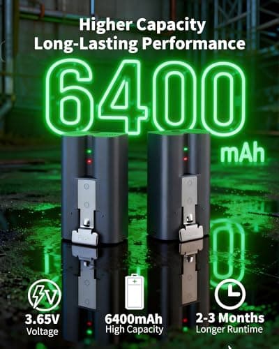 YoPower 2-Pack 6400mAh Replacement Battery with Charger Station for Ring-Doorbell, 3.65V Rechargeable Camera Batteries for Ring Video Doorbell 2/3/3 Plus/4, Spotlight Cam, Stick Up Cam - Thumbnail 2
