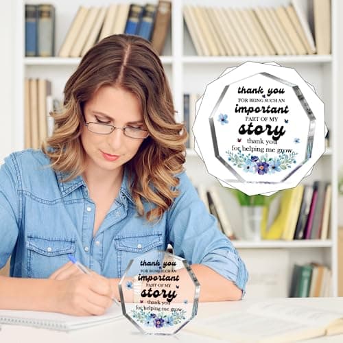 Valentines Day Teacher Gifts for Women Men Teachers Appreciation Week Thank You Gifts Birthday Christmas Thanksgiving Gifts for Boss Leader Coworker Manager Coach Mom Teacher Acrylic Signs Plaques - Thumbnail 4