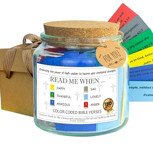 Bible Verse Jar, 150 Bible Verses in a Jar, Christian Gifts for Women, Prayer Hope, Bible Study Supplies Religious Birthday Gifts for Women - Image 1