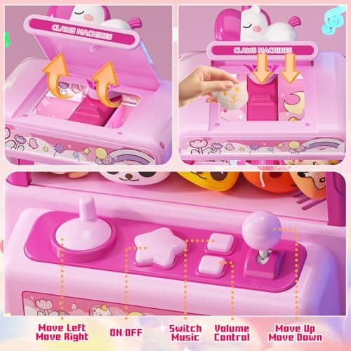 Skirfy Claws Machines for Kids Age 6+, Mini Vending Machines Girls Unicorns Toys with Sound & 20 Mini Plush Toys,Arcades Game Indoor Toy for Home Party Birthday - Thumbnail 5