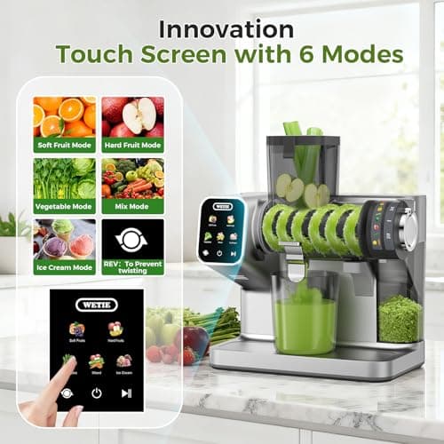 WETIE Cold Press Juicer, 3-in-1 Juicer Machines with 99% High Juice Yield - Thumbnail 2