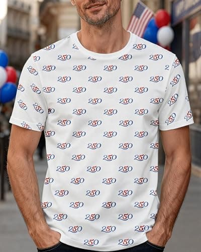 ReefSea 250th Anniversary T-Shirt Patriotic USA Flag Freedom Tee, World Soccer Cup Jersey Independence Lightweight T2503 - Thumbnail 3