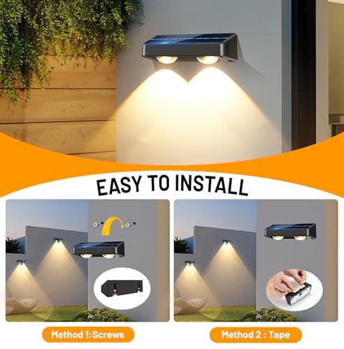 sununiny Solar Fence Lights 9-Color RGB Solar Lights Outdoor Waterproof Garden Wall Lights Solar Powered for Outside Backyard,Pathway,Yard,Party,Festival 8 Pack - Thumbnail 6