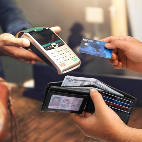 RUNBOX Leather Wallet for Men, Genuine Leather Mens Wallet Bifold Rfid Blocking with 12 Cards and 2 ID Windows, Minimalist Wallet for Men with Gift Box - Thumbnail 4