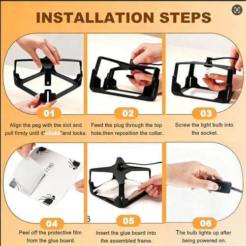 2 Pack Flea Traps, Flea Trap for Inside Your Home, Flea Light Indoor Bed Bug Traps with 6 Bulbs & 8 Sticky Pads, Electric Fleas Trap Killer Odorless Pest Control Flea Treatment Trap for Kid Pet - Thumbnail 4
