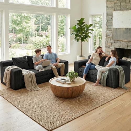 Boneless Loveseat Sleeper Sofa Bed: 3-in-1 Convertible Sofa Bed with Side Pockets & Handle,Pull Out Couch with 2 Pillows,Folding Futon for Small Space,Living Room & Bedroom,Corduroy Fabric,No Assembly - Thumbnail 2