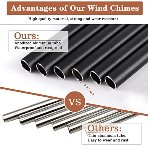 Wind Chimes for Outside, Wind Chimes with Thickened Tube, Outdoor Windchime for Garden Yard Patio Decor, Unique Gift for Women - Thumbnail 4