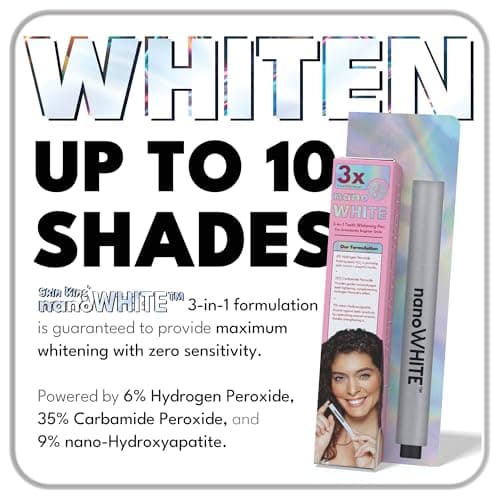 nanoWHITE 3-in-1 Professional Teeth Whitening Pen | Enamel Repairing Tooth Whitener with Nano-Hydroxyapatite & Dual Peroxide Gel | Instant Results & Zero Sensitivity | 30+ Uses - Thumbnail 3