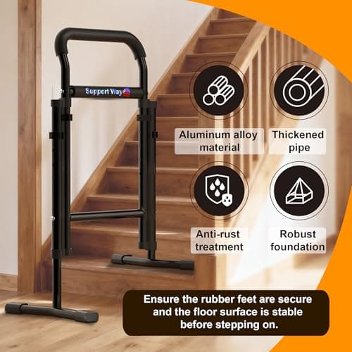 Support Way Stand and Sit Assist Device for Elderly, 2-in-1 Mobility Aid for Couch & Stairs, Adjustable Standing Cane with Wide Base, Lift Assist for Chair, Bed, Toilet- 450 Capacity - Thumbnail 2