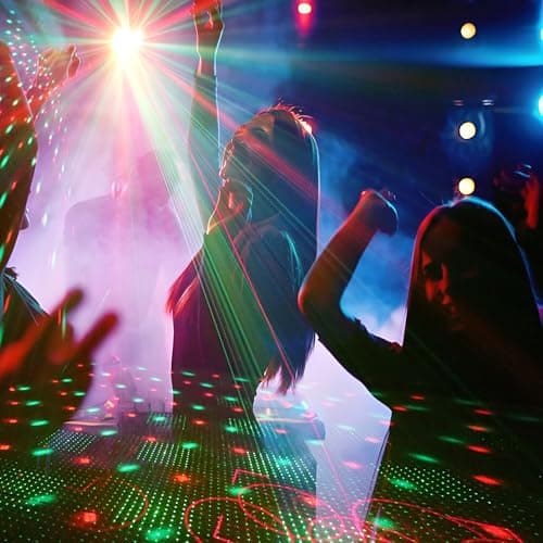 Disco Light,Party Lights, RGB 4 Lens Sound Activated DJ Strobe Stage Lights for Parties Birthday Christmas Gifts Wedding Karaoke Bar Club Pub Home Room Halloween Decorations - Thumbnail 5