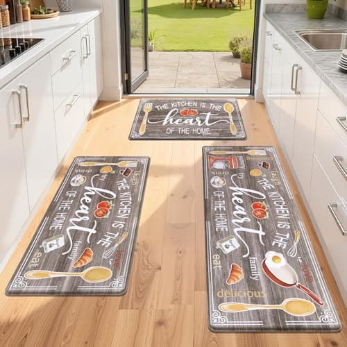 Yamaziot Anti Fatigue Kitchen Rug Set of 3, Non-Slip Waterproof Farmhouse Cushioned Comfort Standing Floor Mat for Kitchen, Office, Sink, Laundry - Image 1