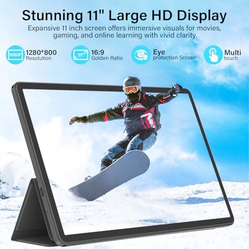 ECOPAD 11 Inch Android 15 Tablet with Keyboard, 20GB RAM 128GB ROM (2TB TF Expand), Octa-Core Processor, WiFi 6, 8000mAh Battery, GMS Certified 2-in-1 Tablets with Mouse, Case, Stylus Included, Black - Thumbnail 3