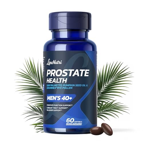 LincNutri Prostate Health Supplements for Men 40+ – Pharmaceutical-Grade Saw Palmetto with Pumpkin Seed Oil & Graminex – Nighttime Urination, Urinary Flow & Bladder Control – 60 Softgels - Image 1