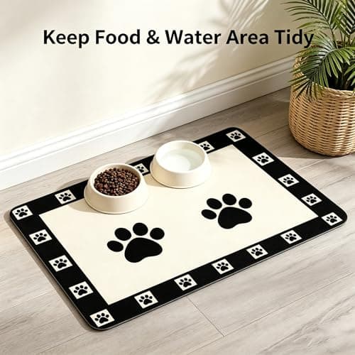 Dog Food Mats for Floors, Absorbent and Quick-Drying Cat Food Mat 24"x16" Easy Clean Pet Feeding Mat, Eating Mat for Messy Drinking Water - Thumbnail 5