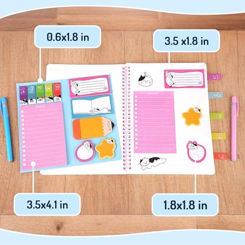 YPLUS Cat Sticky Notes Set, 440pcs Cute Planner Self-Stick Note Pads with Lined to Do List, Divider Tabs and Shaped Memos, Funny Office School Supplies, Gifts for Cat Lovers - Thumbnail 2