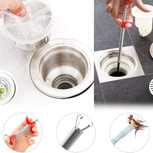 SHUCHUANG Drain Snake,61 inch Flexible Grabber Claw Pick Up Reacher Tool,Drain Clog Remover - Gutter Cleaning Tools for Home Sink, Bathroom Tub,Drain, Toilet, Tight Spaces - Thumbnail 5