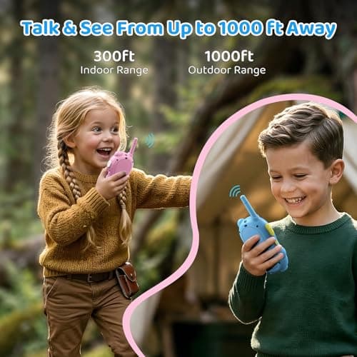 Video Walkie Talkies for Kids, 2 Pack Rechargeable Penguin Two Way Radios with Video Call 2" Screen, Voice Changer & Sticker Effects, Long Range Indoor Outdoor Camping Toys for Boys Girls 3-12 - Thumbnail 5