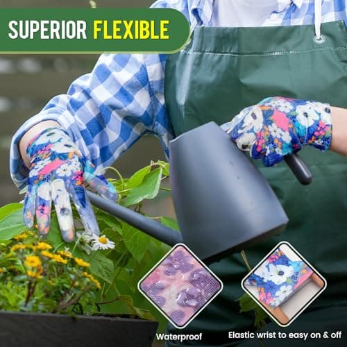 Nimalpal 6 Pairs Gardening Gloves Great Gifts for Women and Men, Summer Work Gloves Men Breathable Latex Coated Patio Garden Gloves, Outdoor Protective Work Gloves - Thumbnail 5