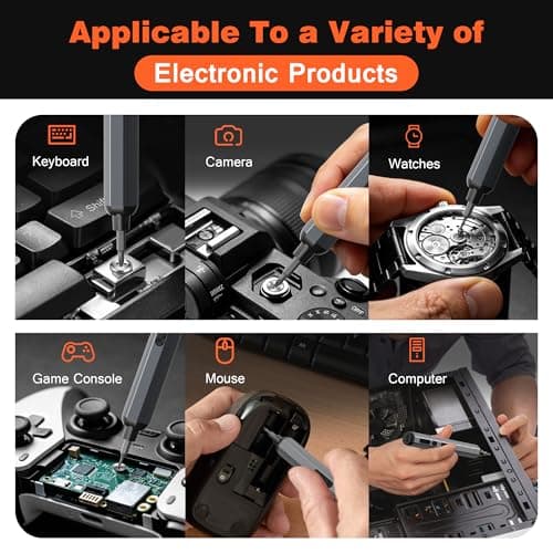 138-IN-1 Electric Screwdriver Set Cordless, Rechargeable Screw Driver with LED Light, 120 Precision Bits, Magnetic Storage Professional Home Repair Tool Kit for Electronics, Camera, Watch, PC RC - Thumbnail 2