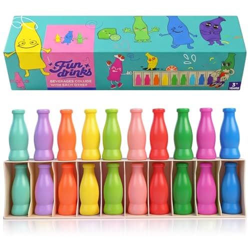 Foleto Bottle Flip Challenge Game, Color Match Interactive Sorting Toy with 20 ABS Bottles, Dual-Mode Brain Training Game Portable Party Family Group Challenge - Image 1
