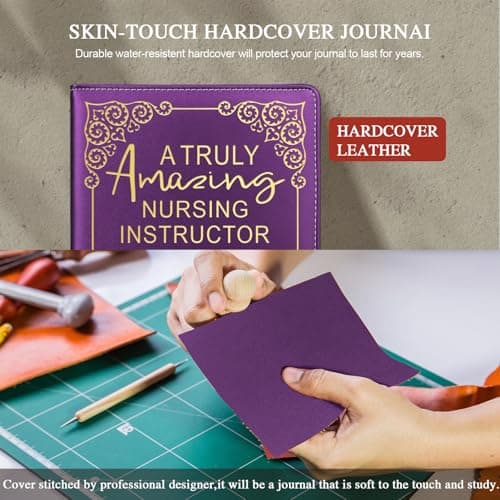 QDWXDEL Nurses Week Gifts,A5 Hardcover Leather Journal for Women - 200 Pages Premium Paper Notebook, Nurse Journal Notebook for School, Work (Nurse Purple) - Thumbnail 4