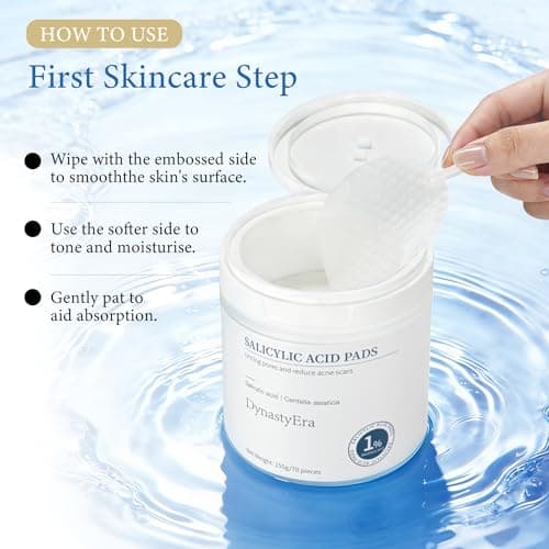 Exfoliating Toner Pads for Face & Body, Gentle for Sensitive Skin, 1% Salicylic Acid, Pore Cleansing & Smoothing, with Cica & Hyaluronic Acid, 70 Count - Thumbnail 5