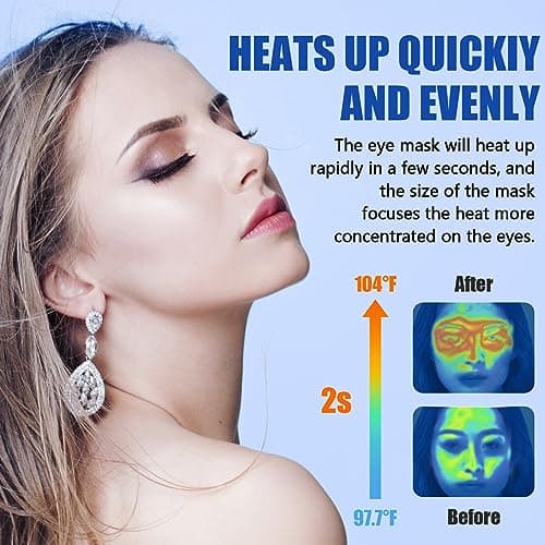 Heated Eye Mask, Washable Dry Eye Mask Heat Eye Compress with Flaxseed, Warm Eye Compress Heating Pad with Temperature Timer Control for Sleep, Blepharitis, Dark Circles, MGD, Puffy Eyes (Deep Blue) - Thumbnail 4