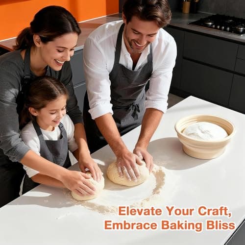 Gllerstay Heating Sourdough Bread Proofing Basket Set, Electric Thermostatic Silicone Batter Bowl, 9 Inch Round Foldable Proofing Bowl, Sourdough Bread Baking Supplies - Thumbnail 4