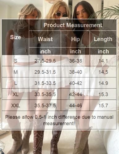 Avidlove Plus Size Women's White Ruffle Mini Skirt with Shorts Tiered Layer Mesh Skort Elastic Waist Flowy Hem - Thumbnail 6
