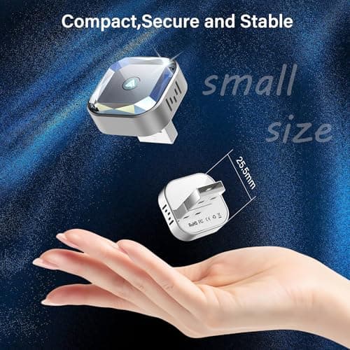 Wireless CarPlay Adapter for Apple iPhone & Android Auto Dongle Plug and Play 2-in-1 Wireless Dongle Bluetooth 5.4 Car Play Adapter Mini Sized & Fast Connection - Thumbnail 5