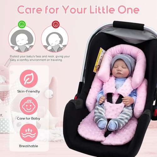 Infant Insert with Shoulder & Crocth Pads, Extra Soft Baby Car Seat Cushion - Thumbnail 3