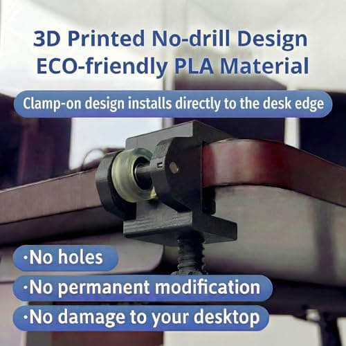 Onucha Standing Desk Anti Wobble Stabilizer Clamp 2 Pack, Helps Reduce Standing Desk Wobble, No-Drill Desktop Clamp with Rubber Roller for 1 Inch Desk Tops (Fits 0.5"–1.2") - Thumbnail 3