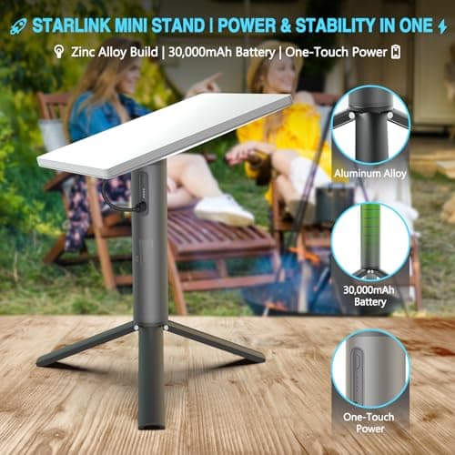 Datop for Starlink Mini Battery Mount,30,000 mAh with Battery Pack 20V 5A Output,Starlink Mini Power Bank Adjustable Tripod Stand，LED Power Indicator, Type-C Charging Port，for Outdoor & RV Camping - Thumbnail 3