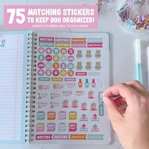Undated Daily Planner Notebook - Undated Planner Notebooks, Daily To Do List Planners, To Do List Notebook for Work Organization, Day Schedule Planners for Kids and Adults - Thumbnail 4
