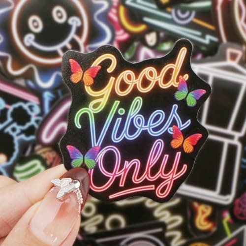 300 Pcs Cool Neon Water Bottle Sticker for Kids Teens, Waterproof Stickers for Water Bottle Laptop Skateboard, Assorted Fun Neon Sticker Pack Prizes for Kids Classroom Party Decorations - Thumbnail 6