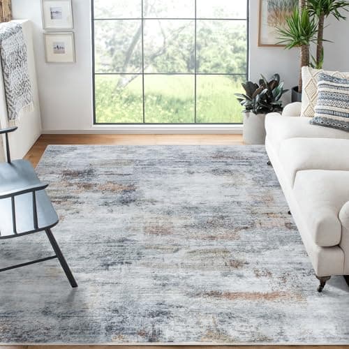 Auemtyn Area Rug 6x9 Soft Non-Slip Modern Abstract Carpet for Living Room, Bedroom & Dining Room - Machine Washable, Stain Resistant (Grey Brown)