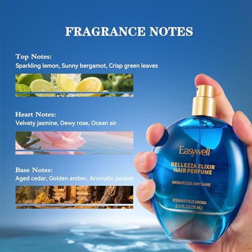 EASYWELL Hair Perfume for Women, Leave In Conditioner Spray, Mothers day gifts, Hair Spray Women with Vitamin B5, Osmanthus Aroma, 2.5 Fl Oz - Thumbnail 4