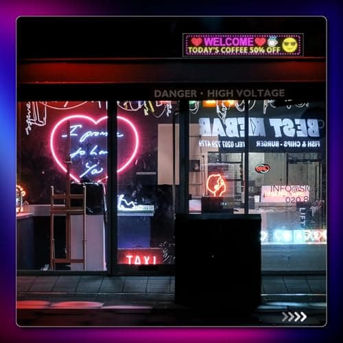 Large Programmable LED Sign, P5 Resolution Indoor Store LED Sign, Bluetooth APP, for Business Retail Shop Window Display (49"x 8") - Thumbnail 3