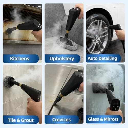Gyrivav Steam Cleaner, Portable Steamer for Cleaning with 15pcs Accessories, 6-Level Adjustable Handle,15s Heat-Up, 1500W Pressurized Handheld Steam Cleaner for Home,Kitchen, Bathroom, Car,Tile,Grout - Thumbnail 6