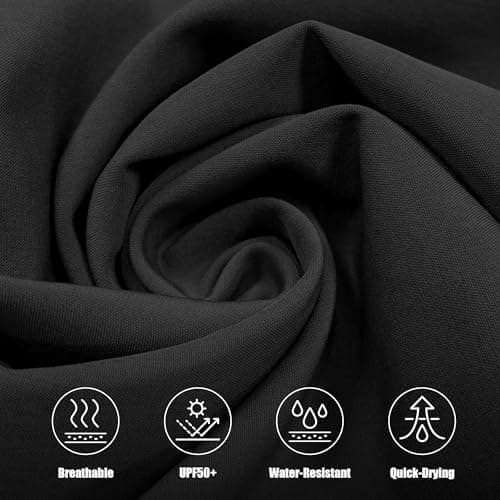 MOURCE Men's Lightweight Elasticated Waist Joggers - Mens Quick-Dry Travel Pants Drawstring, Black XL - Thumbnail 4