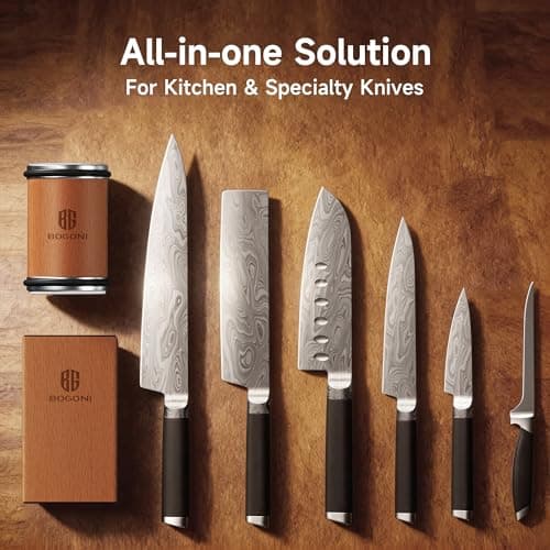 Rolling Knife Sharpener, Diamond & Ceramic Discs, 15° & 20° Magnetic Angles, Fast & Safe for Any Blade Hardness, Sharpening Kit for Kitchen & Pocket Knives, Razor-Sharp Edge, Leather Strop, Ideal Gift - Thumbnail 5